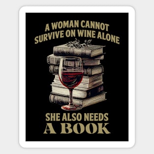 Book Reader Wine Lover Magnet